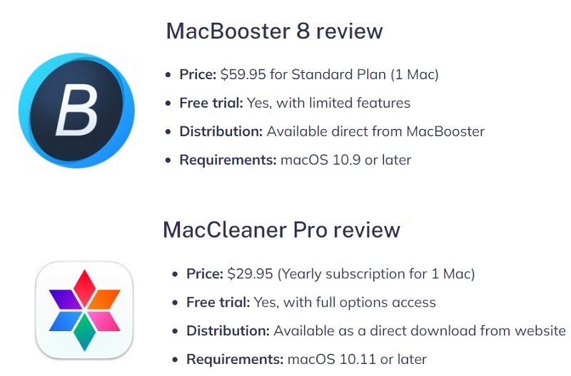 MacBooster と MacCleaner Pro の間のレビュー