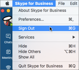 クリア Skype for Business Mac