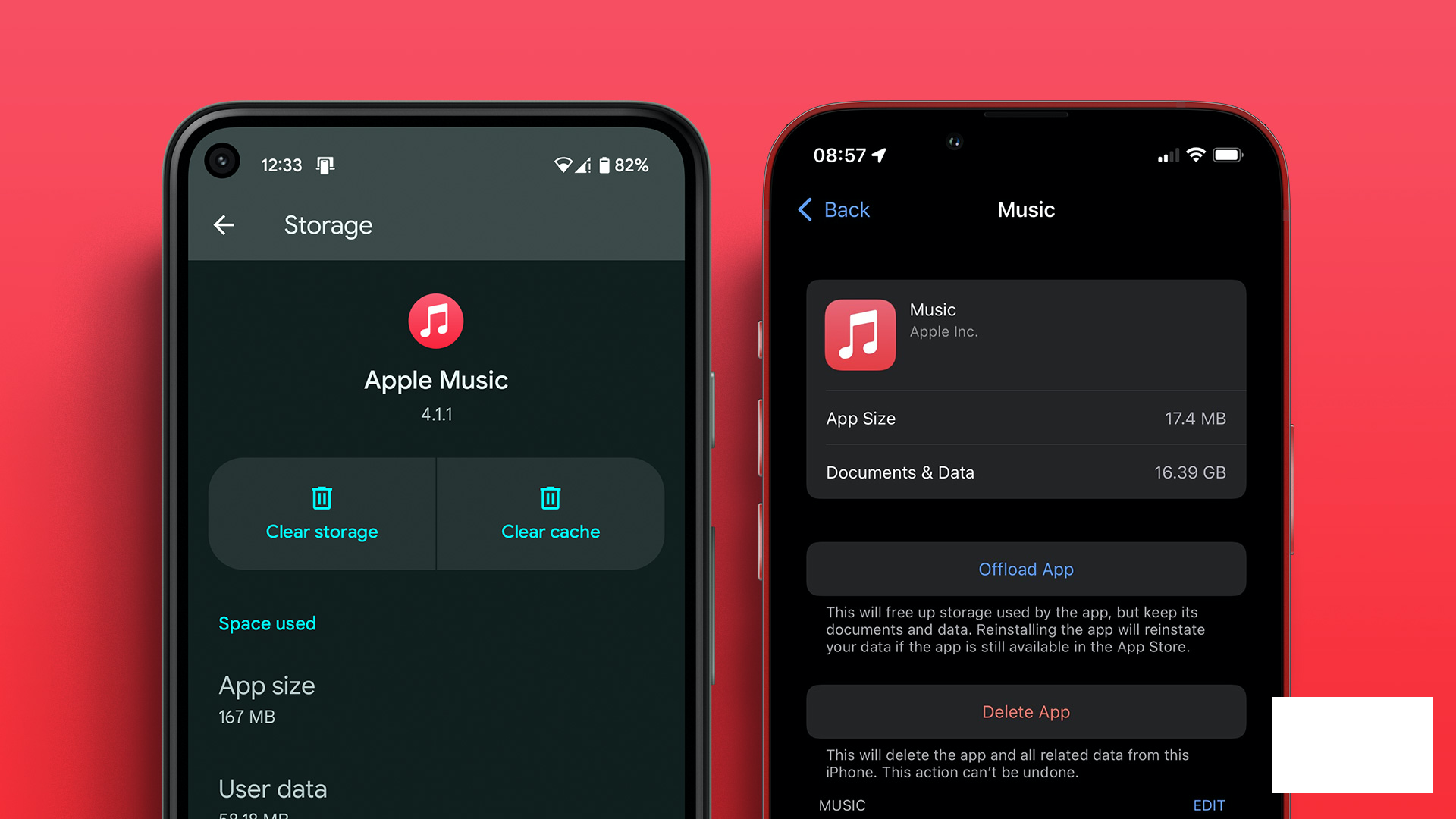 iPhone の Apple Music キャッシュをクリアする