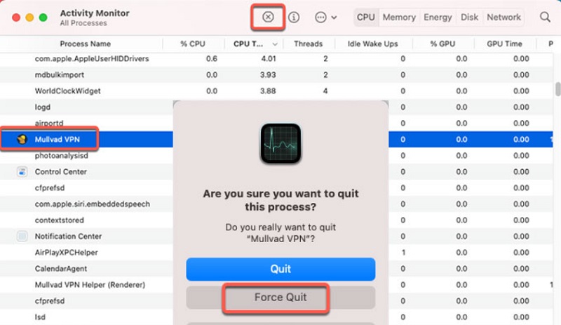 手動で Mac から Mullvad VPN を取り除く