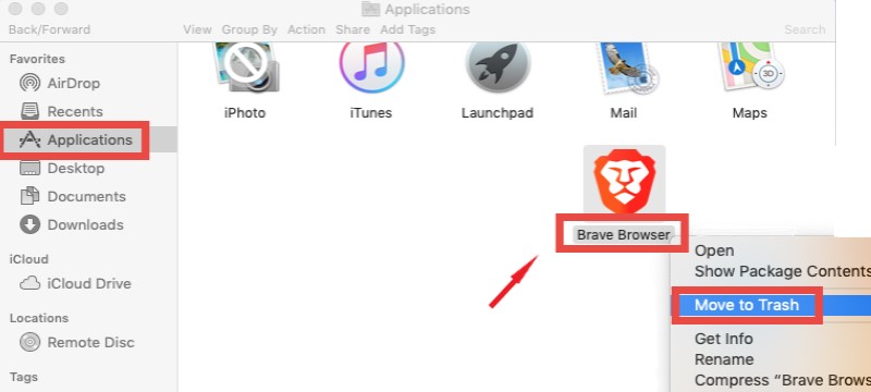 MacでBraveブラウザを手動でアンインストールする