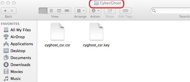 Cyber​​ghostVPNに関連するファイルを削除する