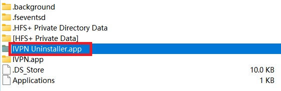 アンインストーラーで iVPN を削除する