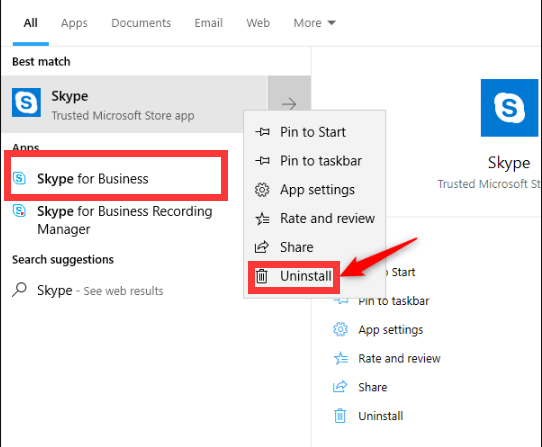 skype for business app windows 10