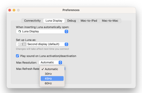 Luna Display経由でiMacをモニターとして使用する