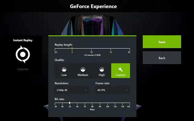 Nvidia ShadowPlay インスタントリプレイ