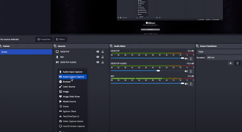 Mac で OBS を使用する