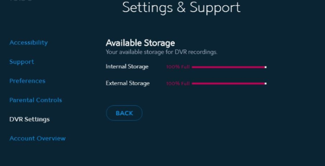 使用可能なストレージを表示して、Spectrum DVR が動作しない問題を修正する