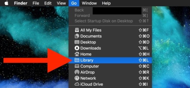 Finder を使用して Mac でライブラリ フォルダを表示する