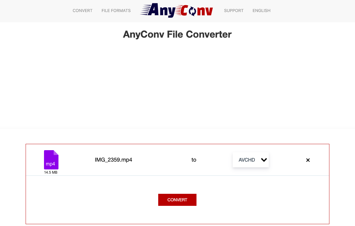 AnyConv.com を使用して MP4 を AVC に変換する