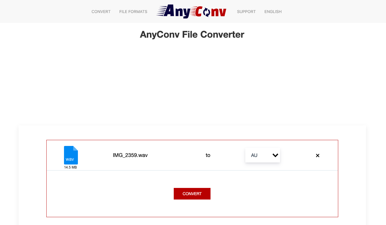 AnyConv.com を使用して WAV を AU に変換する