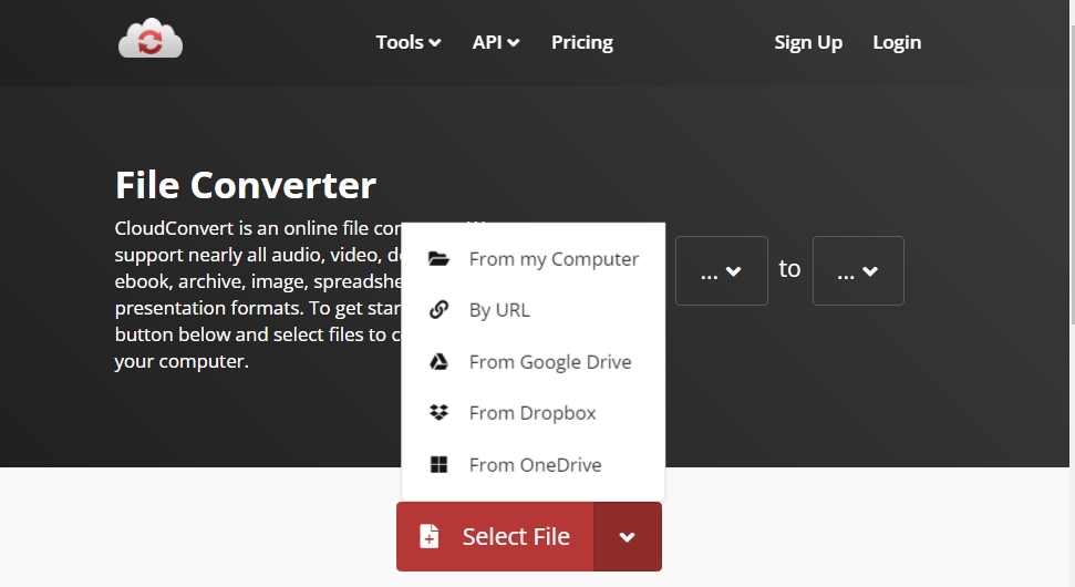 CloudConvert.com で MPG を MOV に簡単に変換