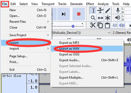 Audacityを使用してM4AをWAVに変換する