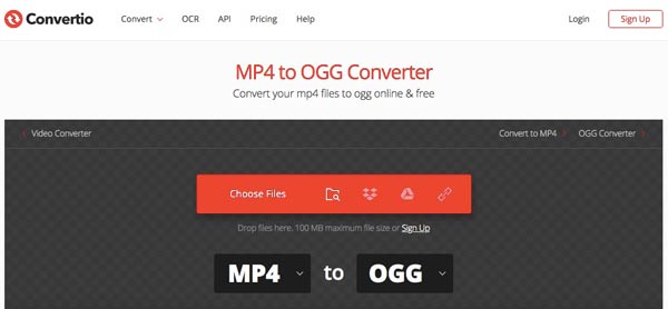 MP4をオンラインでOGGに変換