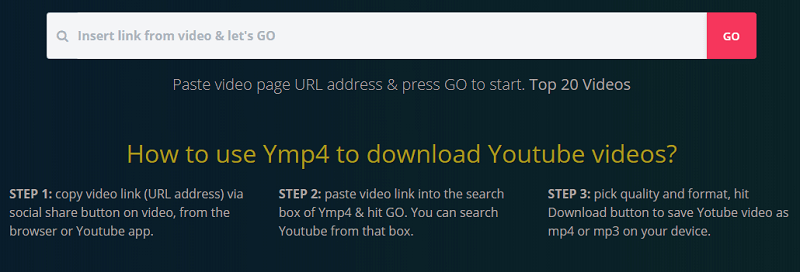 YMP4経由でYouTubeをMP4に変換する