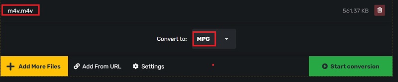 無料のオンライン ツールで M4V を MPG に変換