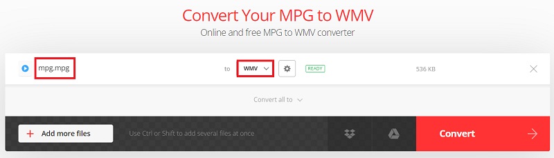 MPG を WMV に無料で変換