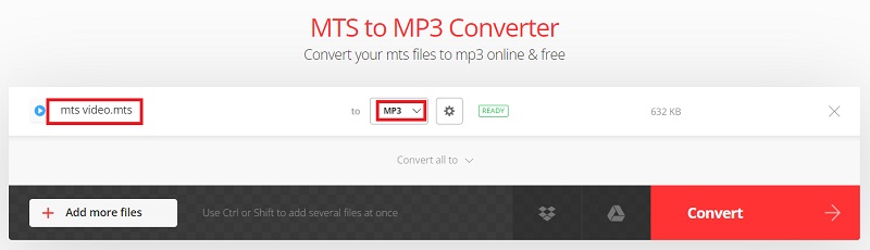 無料でMTSをMP3に変換