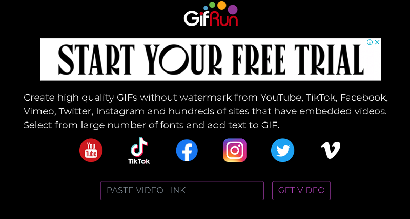 YouTube To GIFメーカーGIFRun