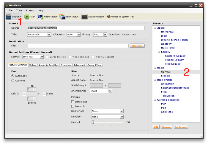 Handbrakeを使用してMP3をMPGに変換する手順