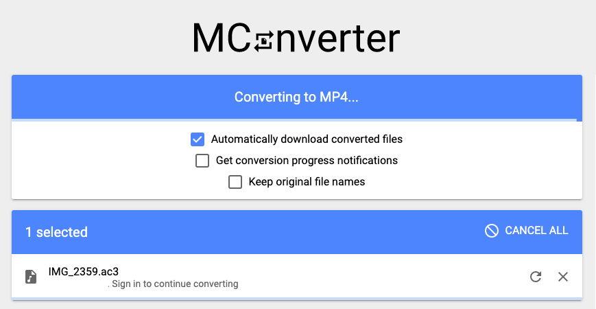 Mconverter.eu を使用して AC3 を MP4 に変換する