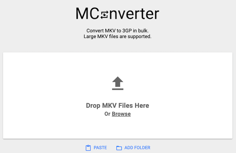 オンラインMKVから3GPへのコンバーター: MConverter