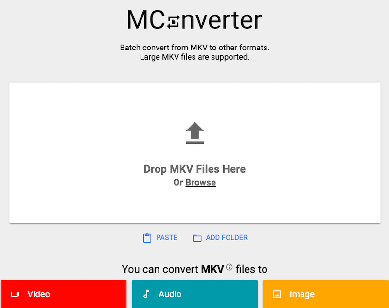 MConverterを介してオンラインでMKVをM4Aに変換します