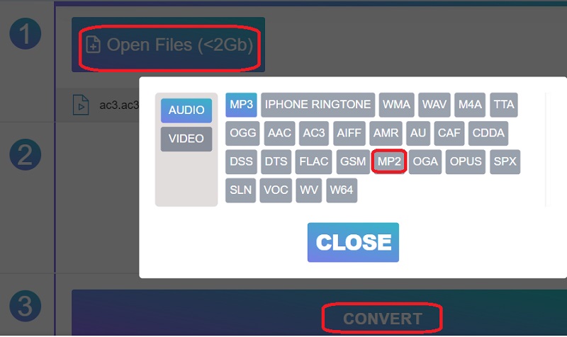 オンラインで AC3 を MP2 に変換する