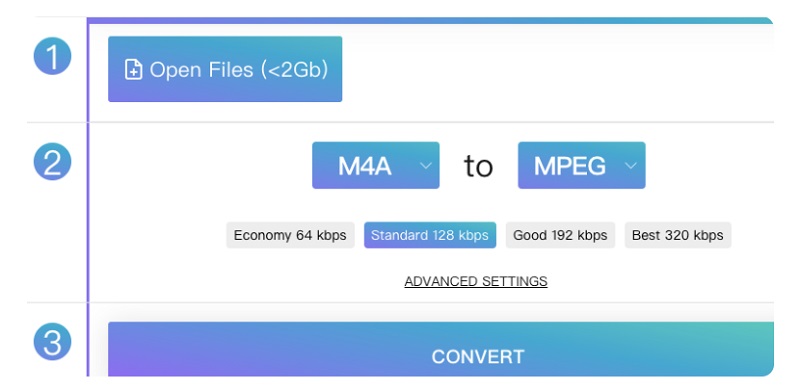 無料のオンライン ツールで M4A を MPEG に変換