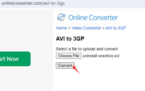 Onlineconverter.com 経由で AVI を 3GP に変換