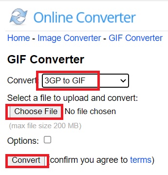 無料で 3GP ファイルを GIF 形式に変換