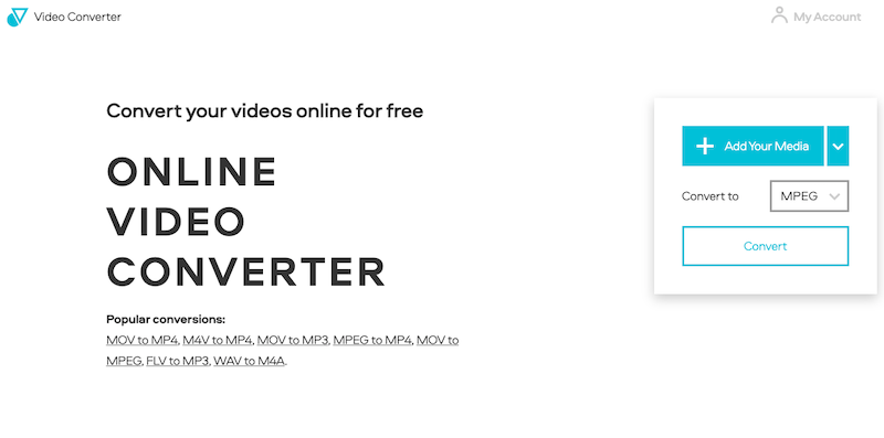 VideoConverter.com を使用して WMA を MPEG に変換する