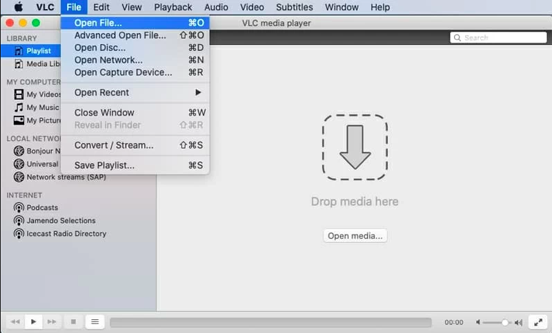 VLC Media Player を使用して Mac で WMA を再生する