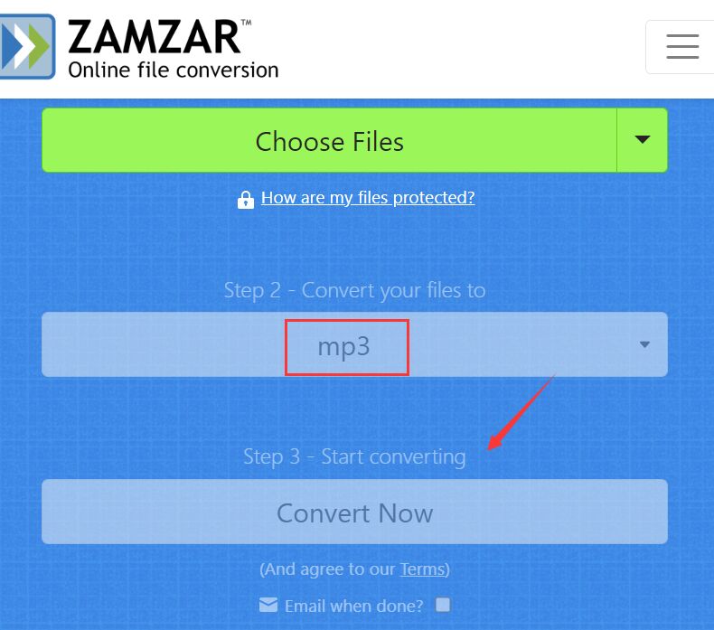 RAMをオンラインでMP3に無料で変換