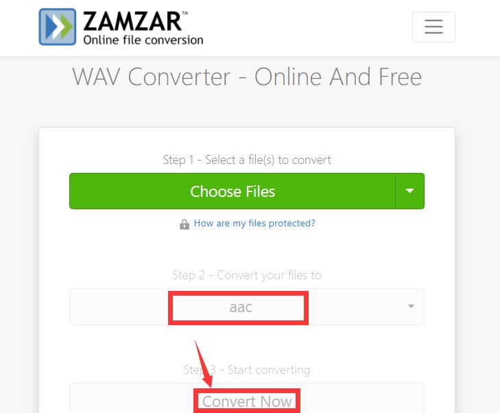 WAV を AAC に無料で変換